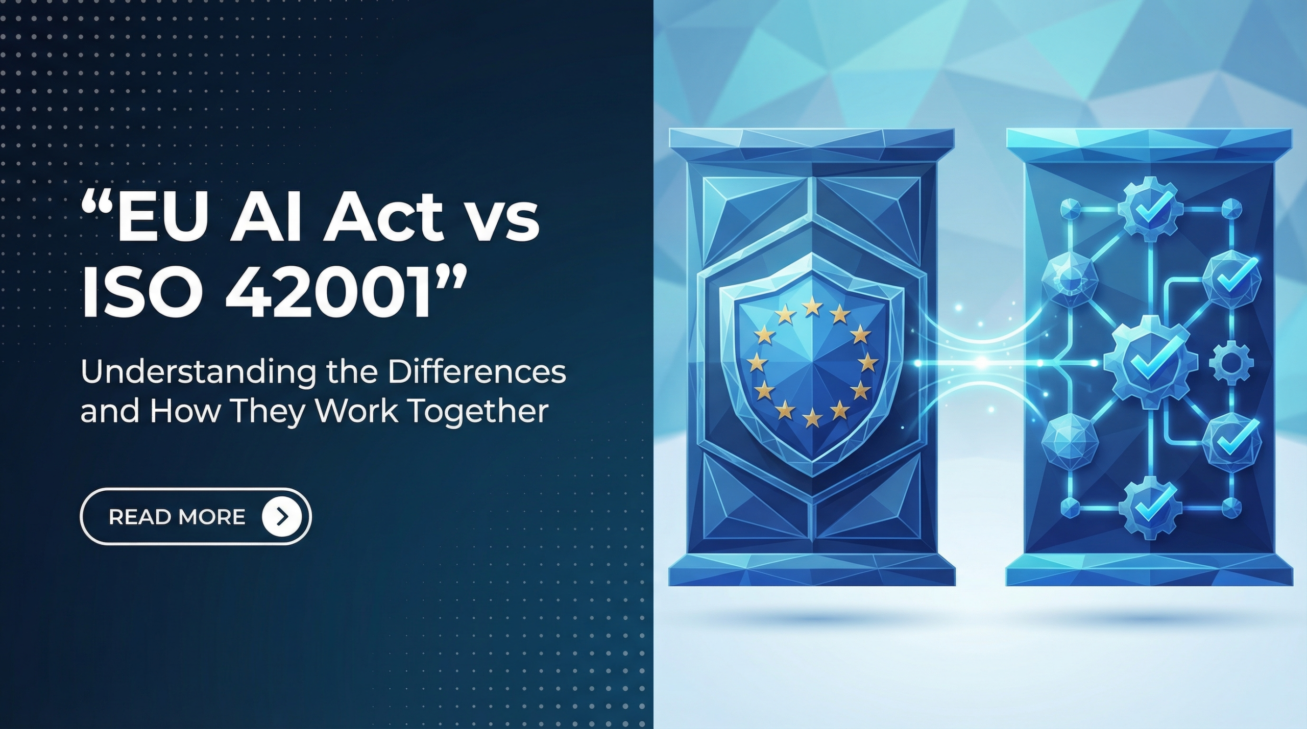 Illustration comparing the EU AI Act and ISOIEC 42001 frameworks