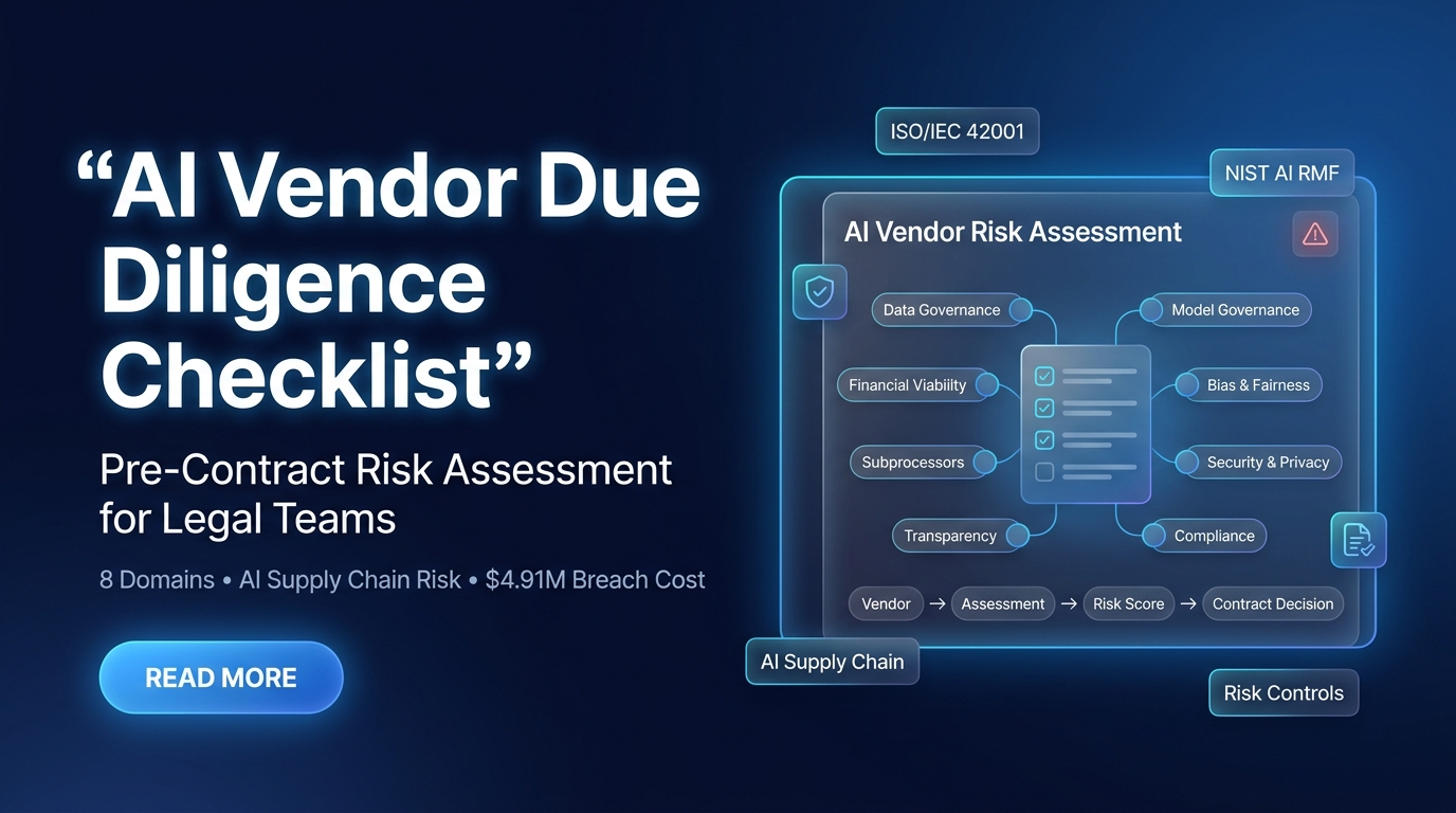 ai vendor due diligence checklist legal teams