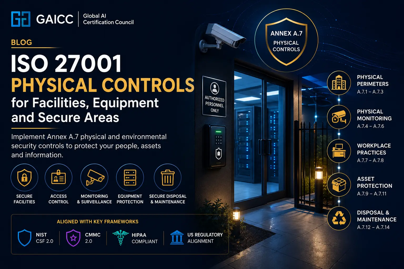 ISO 27001 Physical Controls for Facilities Equipment and Secure Areas